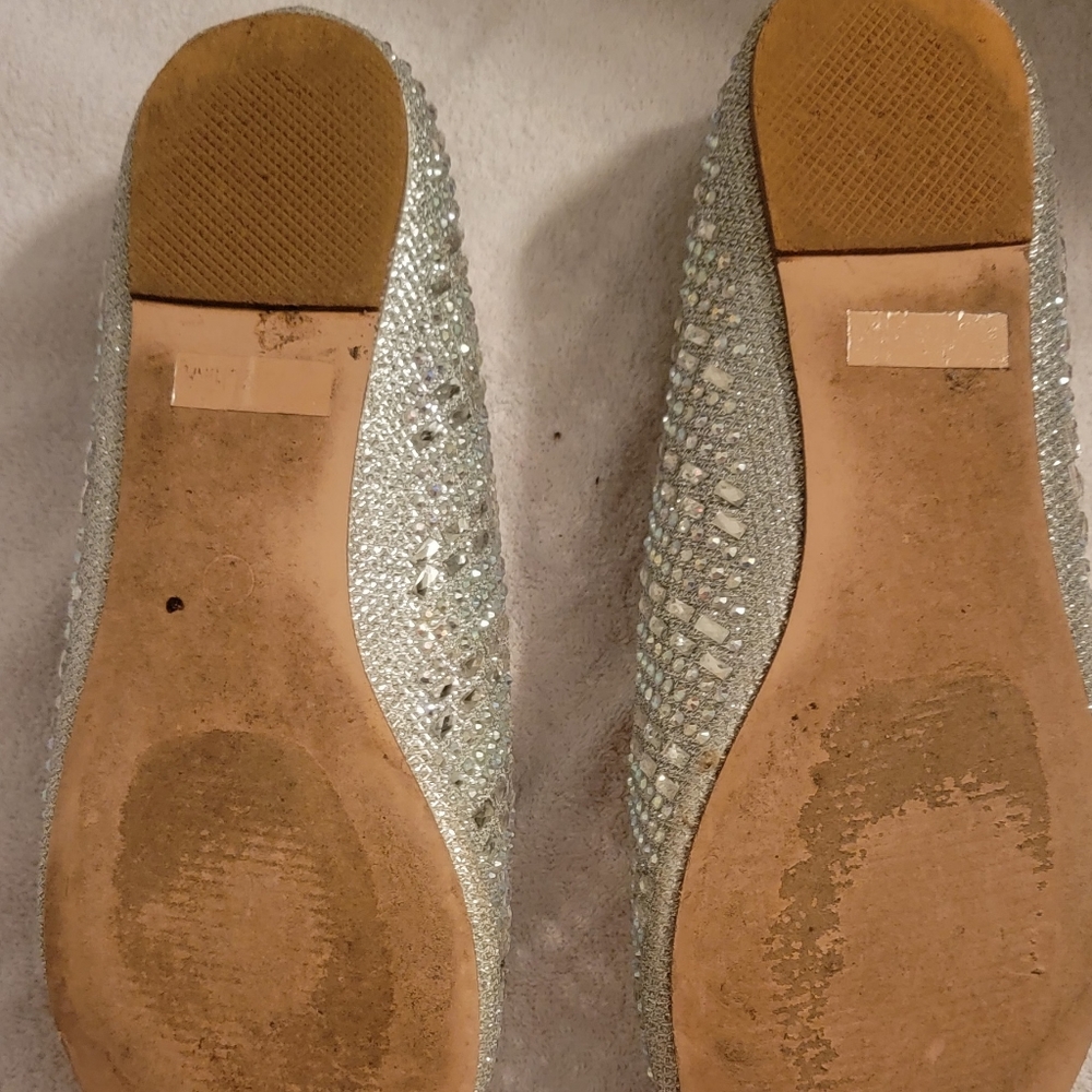Sliver Beaded Shoes size 8